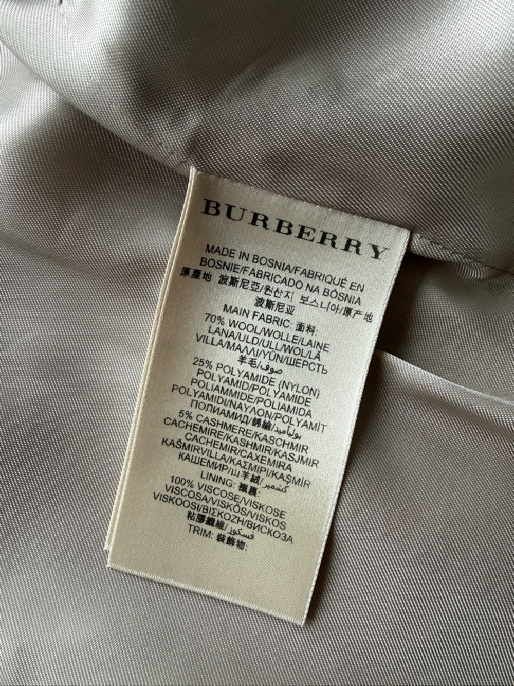 Burberry Brit Belted Wool-Cashmere Blend Trench Coat in Light Beige - Picture 10 of 16